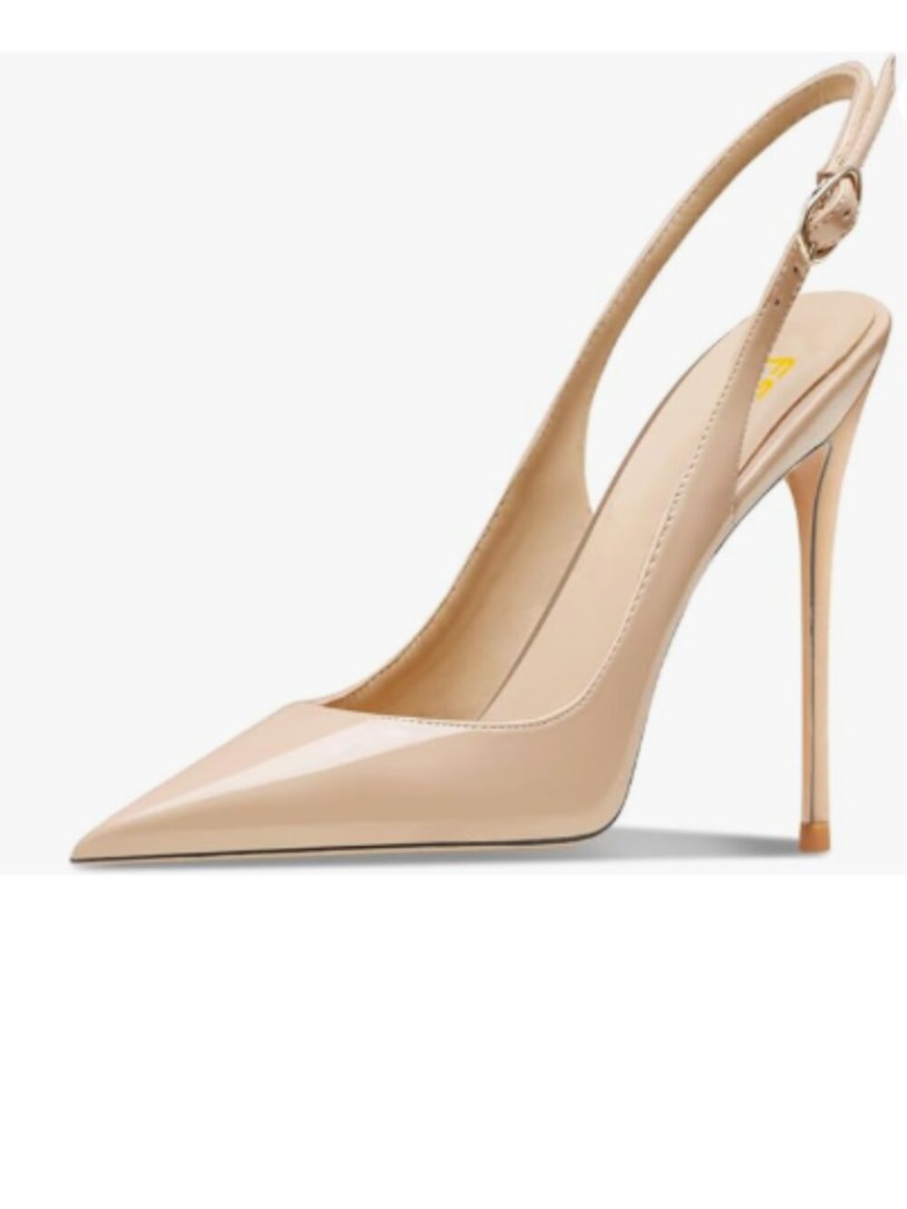 FSJ Nude Closed Toe High Heel Pumps Sexy Slingback Heeled Sandals with Buckle